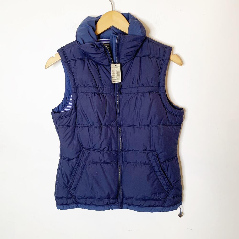 American Eagle Outfitter 1256 Puffer Vest Zip Blue